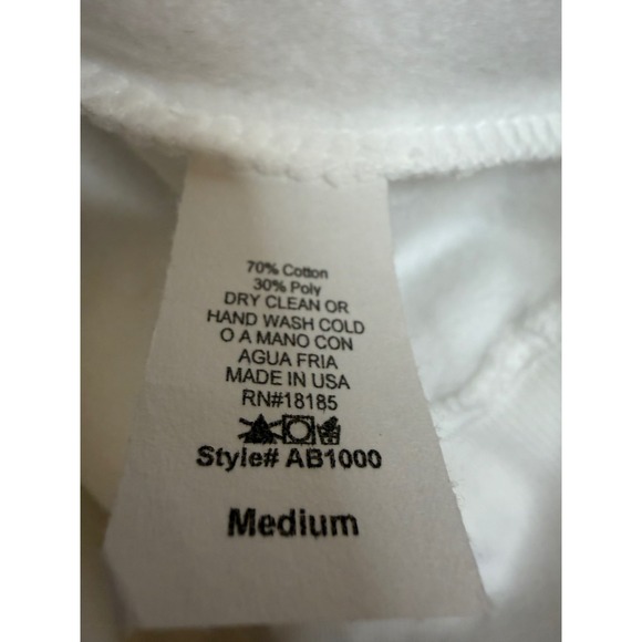 Judith March Womens White Bow Print Sweatshirt Crewneck Medium Made in USA - Picture 4 of 5